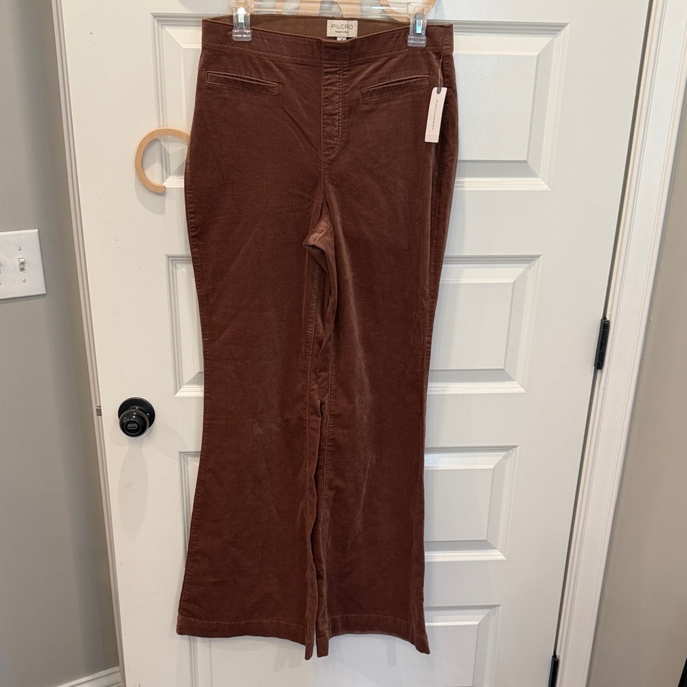 Pilcro Rich Brown Corduroy/Velvet Trousers